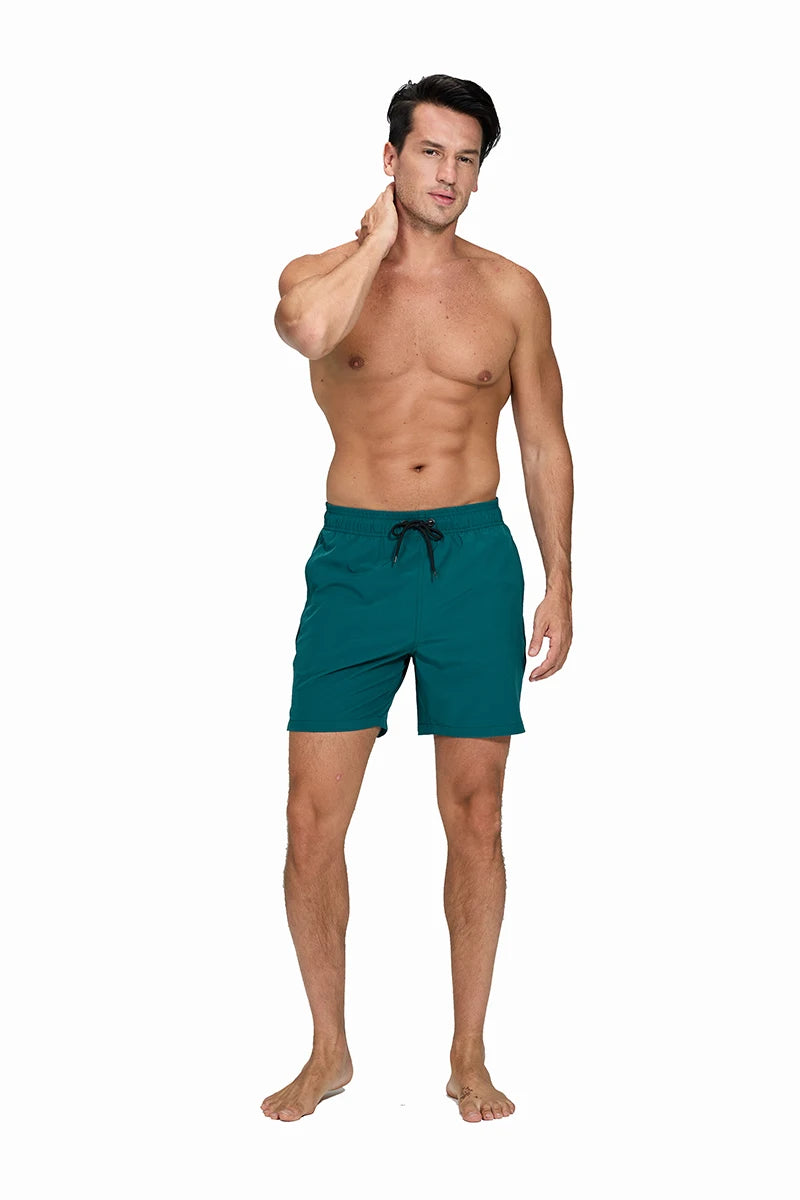 Escatch 2026 Summer Man Swimwear Solid Multicolor Polyester Mesh Liner Side Zipper Pocket Maillot De Bain Homme Sport Shorts