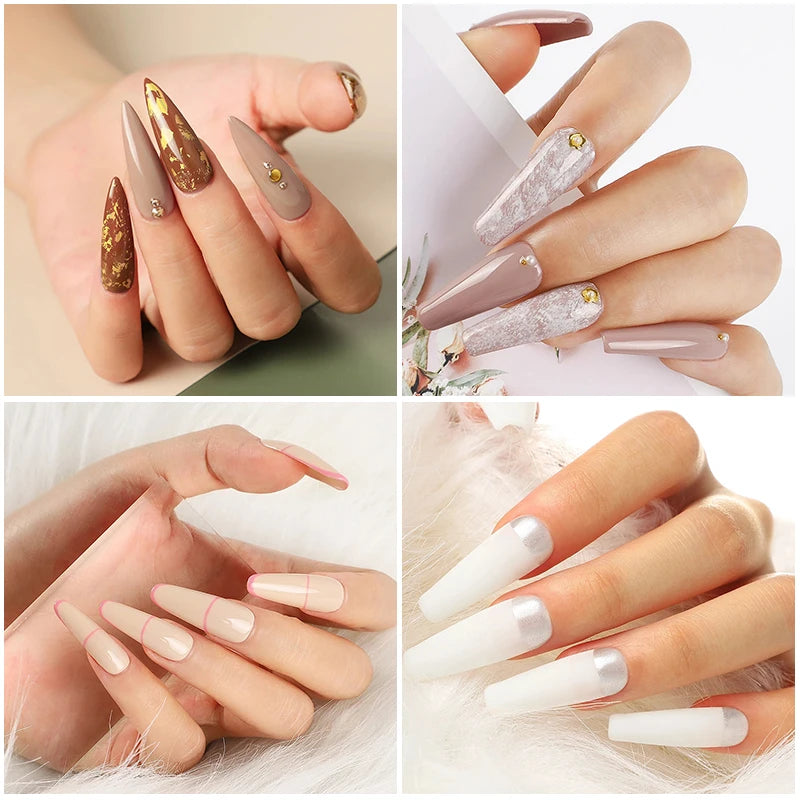 Nail Polish Kit Acrylic Nail Kit Poly Nail Gel Set With Nail Lamp Nails Extension Glitter Gel UV Building Gel Manicure Tools Set
