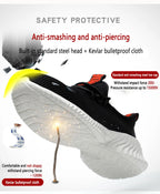 summer work shoes with protection breathable Lightweight safety shoes with iron toe anti-stab anti-slip working summer shoes