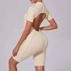 Women's Tracksuit Gym Workout Sports Clothes Outfit Zipper Jumpsuit Yoga Fitness Overalls Set Open Back Bodysuits Suit for Women