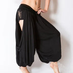 5XL Casual Women Bottoms Harem Pants Sports Baggy Hippie Sexy Hollow Out Streetwear Loose Beach Trousers Ropa Mujer Talla Grande