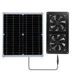 High Efficiency Outdoor Solar Panel Dual Exhaust Fan for Dog Warehouse RV Greenhouse Fan Air Pump Cooling Temperature