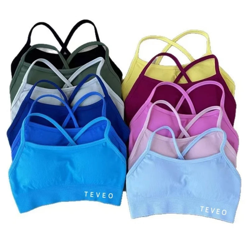 2025 Nouveau Haute Elastique Antichoc Entièrement Mat Croix Beauté Dos Nu Sans Couture Vêtements De Yoga Soutien-Gorge De Sport Secondary image