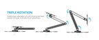 UPERFECT Adjustable Magnetic Stand Holder for 10-19 Inch Portable Monitor Tablet Aluminum Foldable Arm Swivel Desk Stand Mount