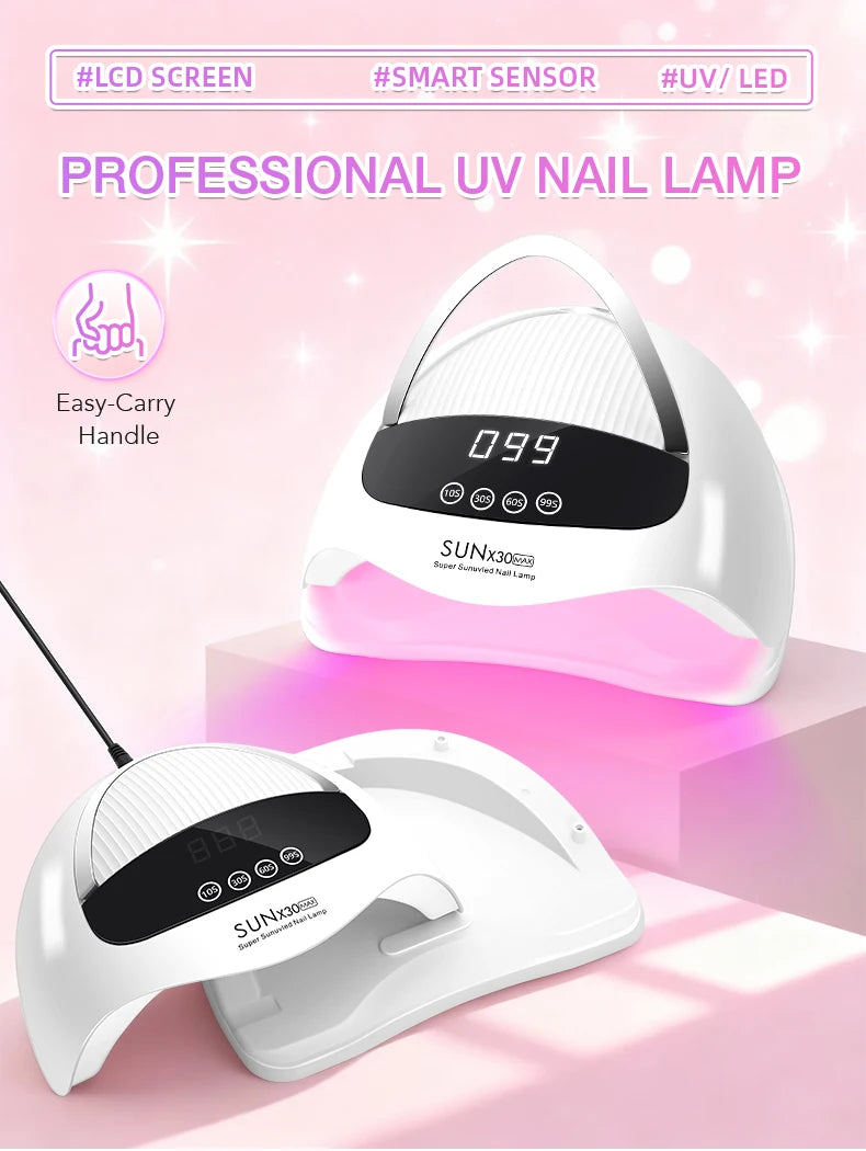 DianaBeauty UV Nail Lamp Portable Nail Dryer with Touch Screen Professional Manicure Lamp with Smart Sensor and Handle Nail Tool