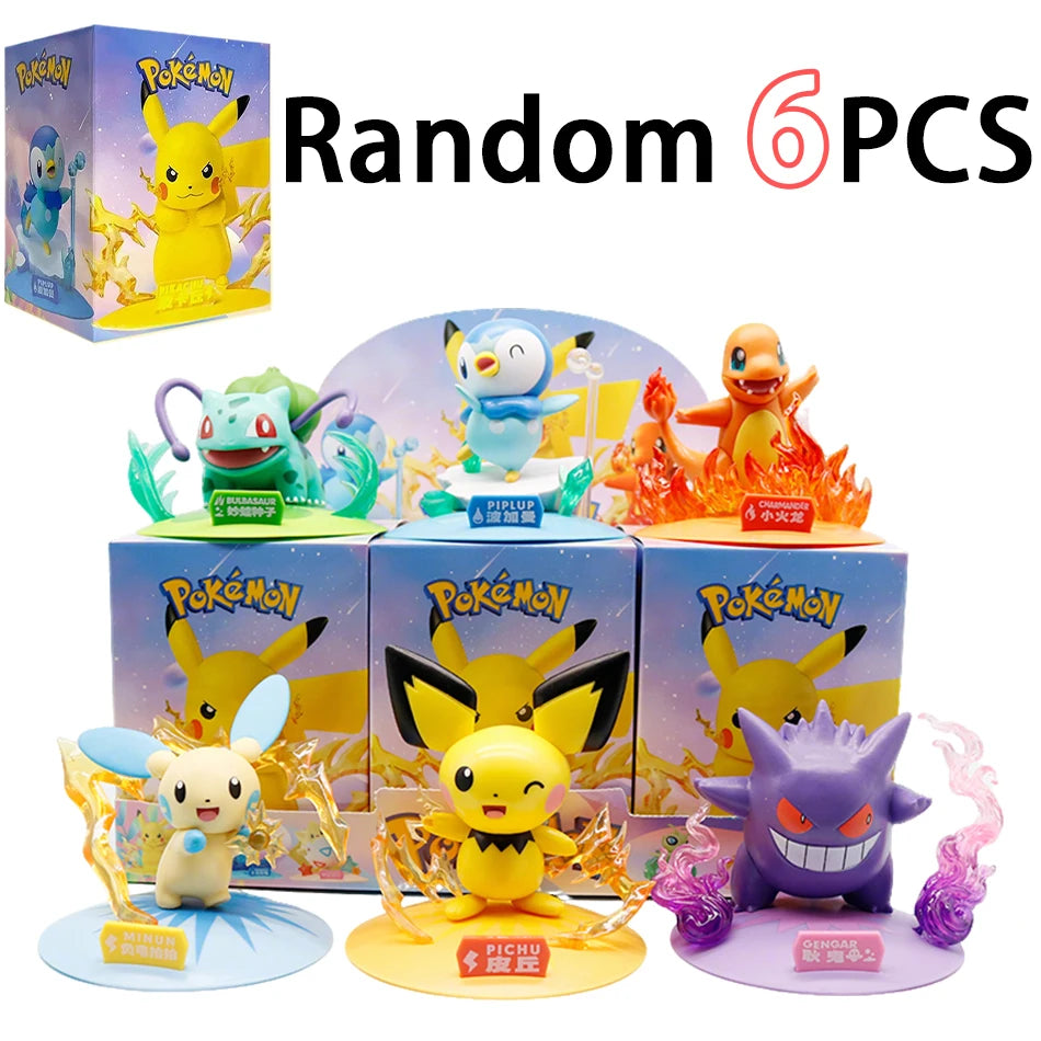 Pokemon Series Blind Box Pikachu Mewtwo Anime Figures Ornaments Dolls Gardevoir Sylveon Model Fans Desktop Car Christmas Gift