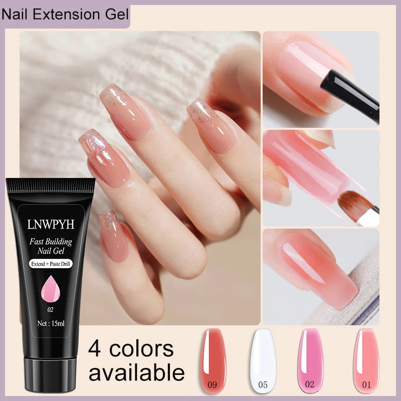 Nail Polish Kit Acrylic Nail Kit Poly Nail Gel Set With Nail Lamp Nails Extension Glitter Gel UV Building Gel Manicure Tools Set