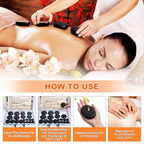 HOT STONE MASSAGE SET - Professional Spa Massage Tools - For Neck, Back, Abdomen, Legs & Full Body Massage