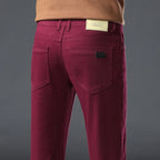 2026 98% Cotton Elastic Cotton Jeans Men's Spring Slim Straight Denim Pants Comfort Large Size Korean Business Casual Trousers
