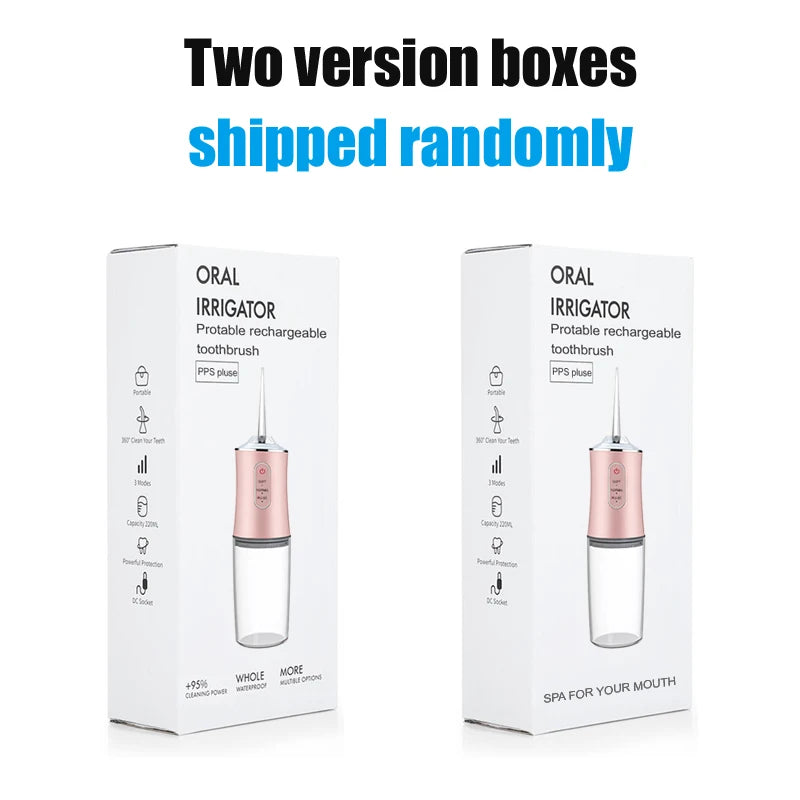 Portable Smart Electric Oral Irrigator 4 Jets 3 Modes USB Rechargeable Cordless Water Flosser Jet Irrigator Dental Teeth Cleaner