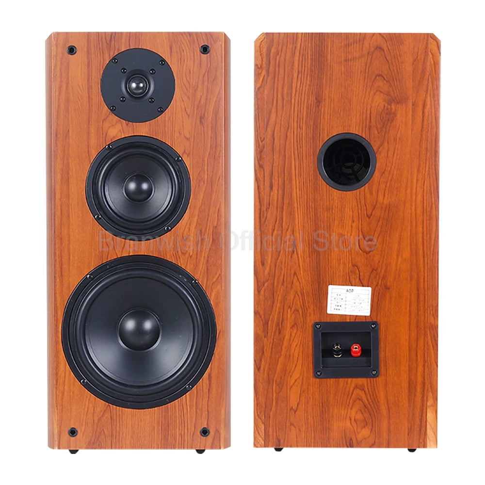 High Power Passive Speakers 8 Inch Floor Standing 3 Way Home Audio System 90dB Sensitivity Wooden Hifi Speakers A Pair