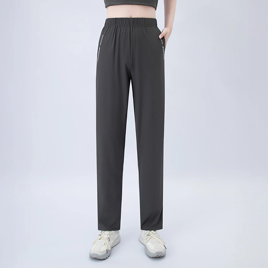 1/3 piece set summer women's letter printed pocket casual pants, comfortable plus size youth student sports running harem pants
