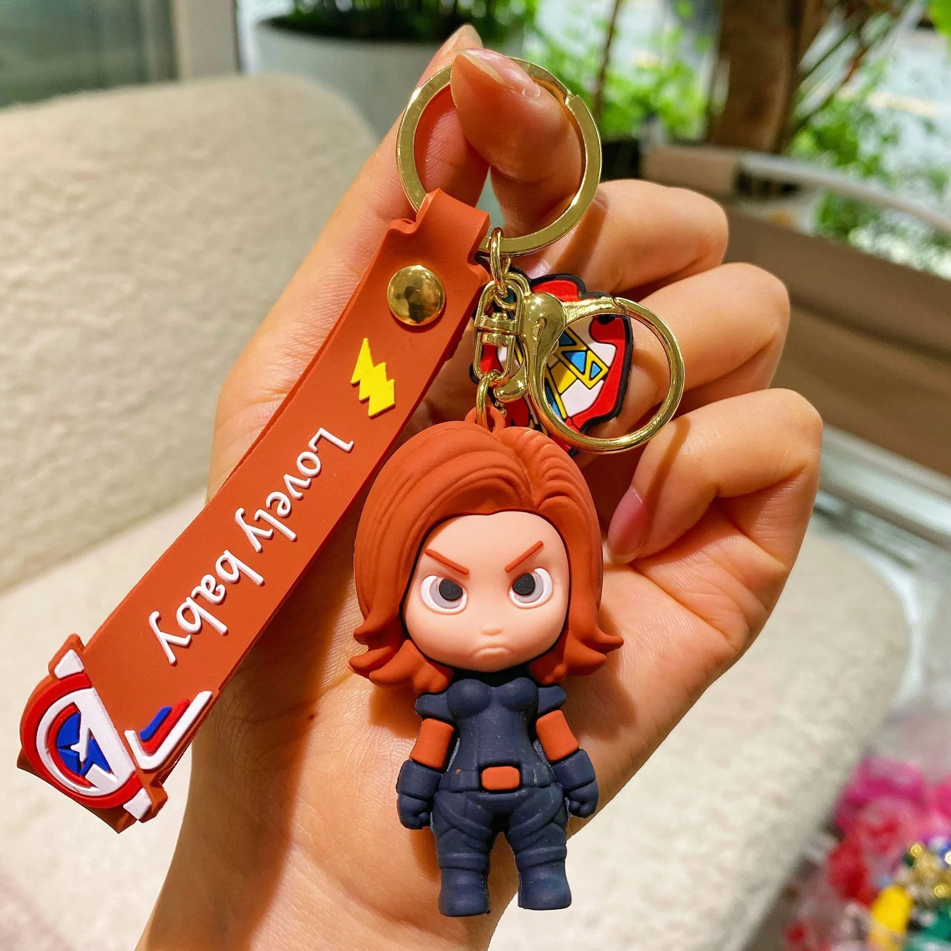 Marvel cartoon Avengers cute silicone doll keychain Spiderman Iron Man Captain America Hulk Thor Batman school bag pendant