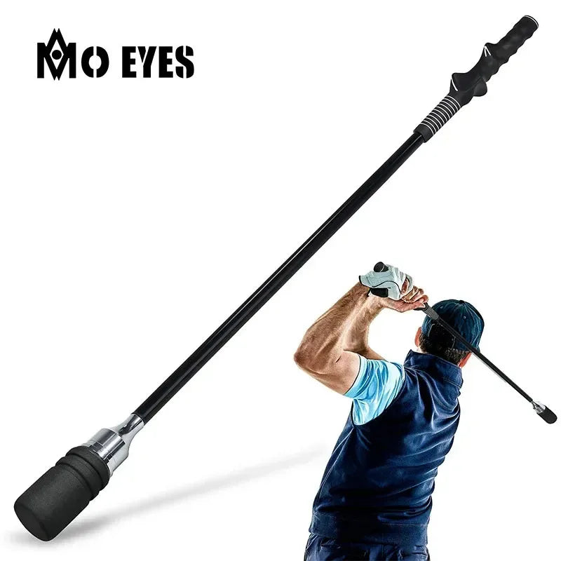 MO EYES Golf Swing Trainer Black Indoor and Outdoor Practice Stick Hand Grip HGB031