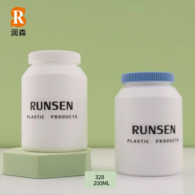 New HDPE 200ml 90 Capsules DHA Vitamin Tablets Deep Sea Fish Oil Capsules Food Grade Health Supplement Bottle