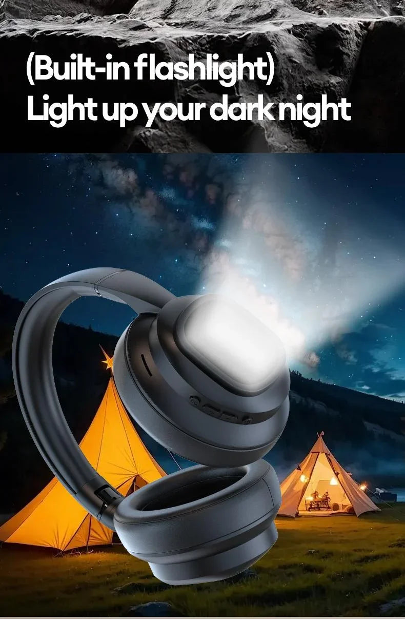 AI LCD Touch Screen Shock Bass Headsets HIFI Sound Wireless Bluetooth Headphones ANC Noise Reduction Gamer Earphones With Mic