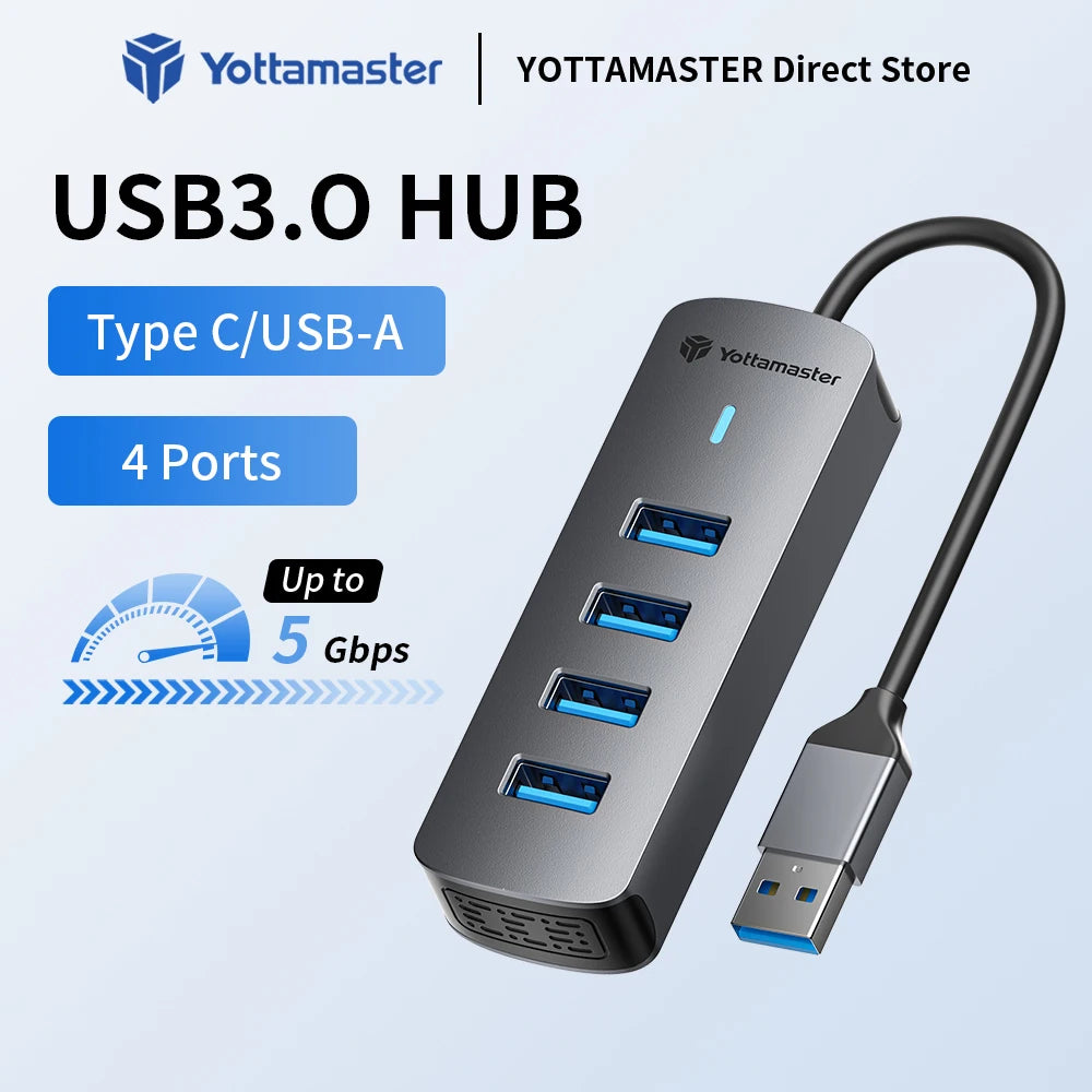 Yottamaster USB 3.0 HUB High 4 Ports Speed USB-A Splitter 5Gbps For PC Computer Accessories Multiport USB Hub Adapter for Laptop Main image