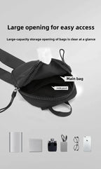 Men Waterproof Sling Chest Pack Fashion Small Black Crossbody Shoulder Zipper Bag Travel Workout Handbag Messanger Bag for Men