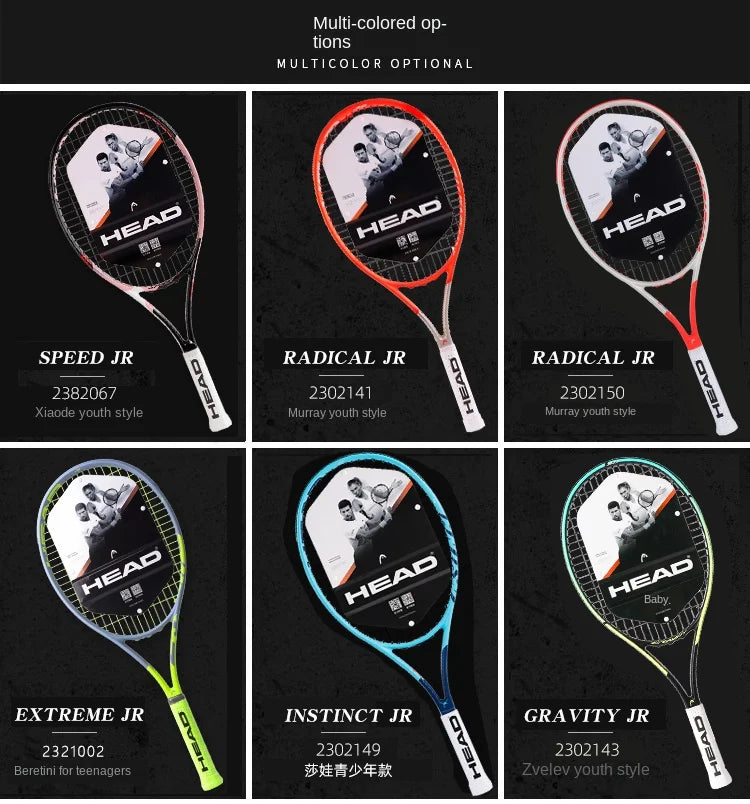HEAD 2026 New Carbon Tennis Racket for Men Women Tenis Raquete Blue