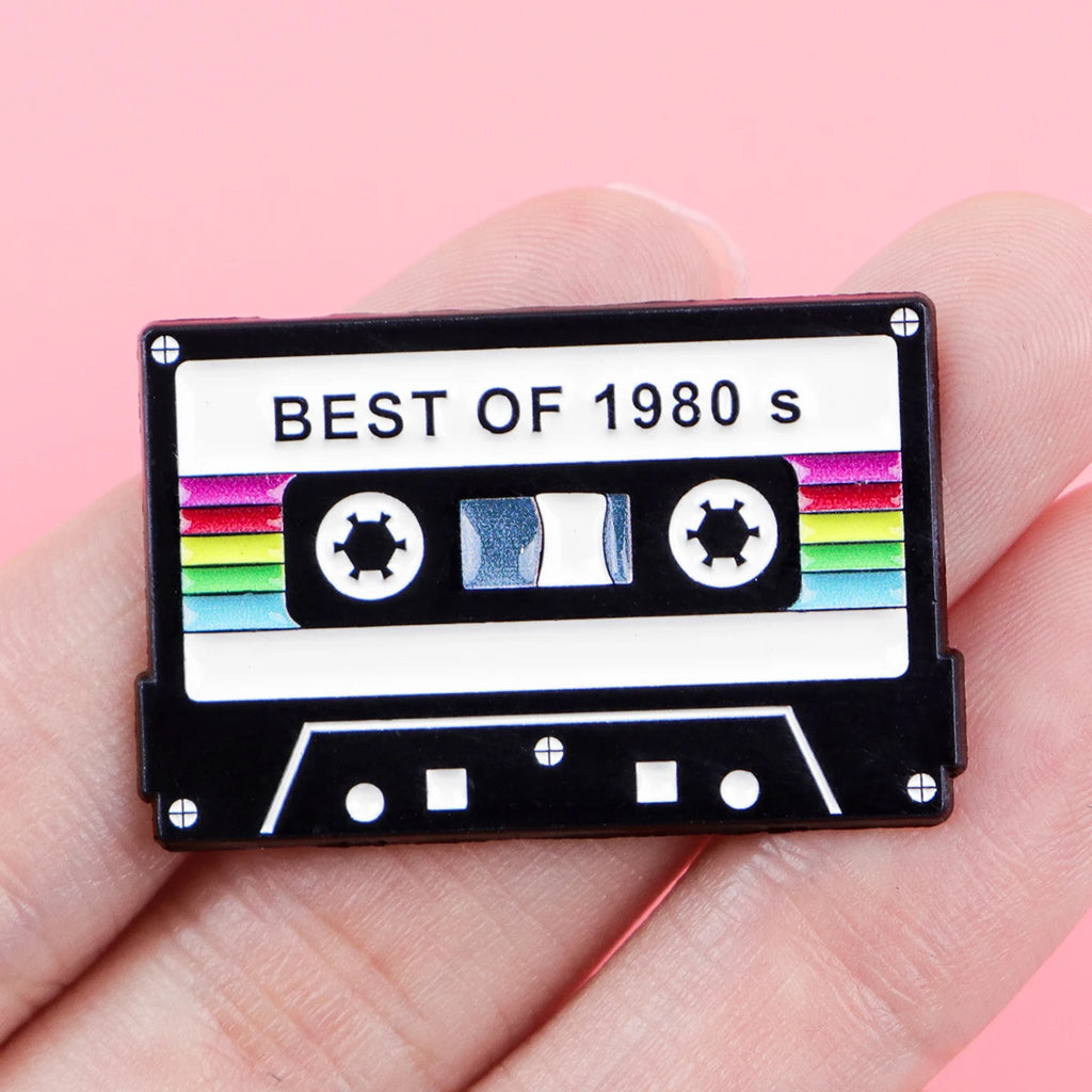 Retro 80s 90s Enamel Pins Vintage Cassette Tape Brooches Old School Lapel Pins for Backpacks Jewelry Gift For Friends