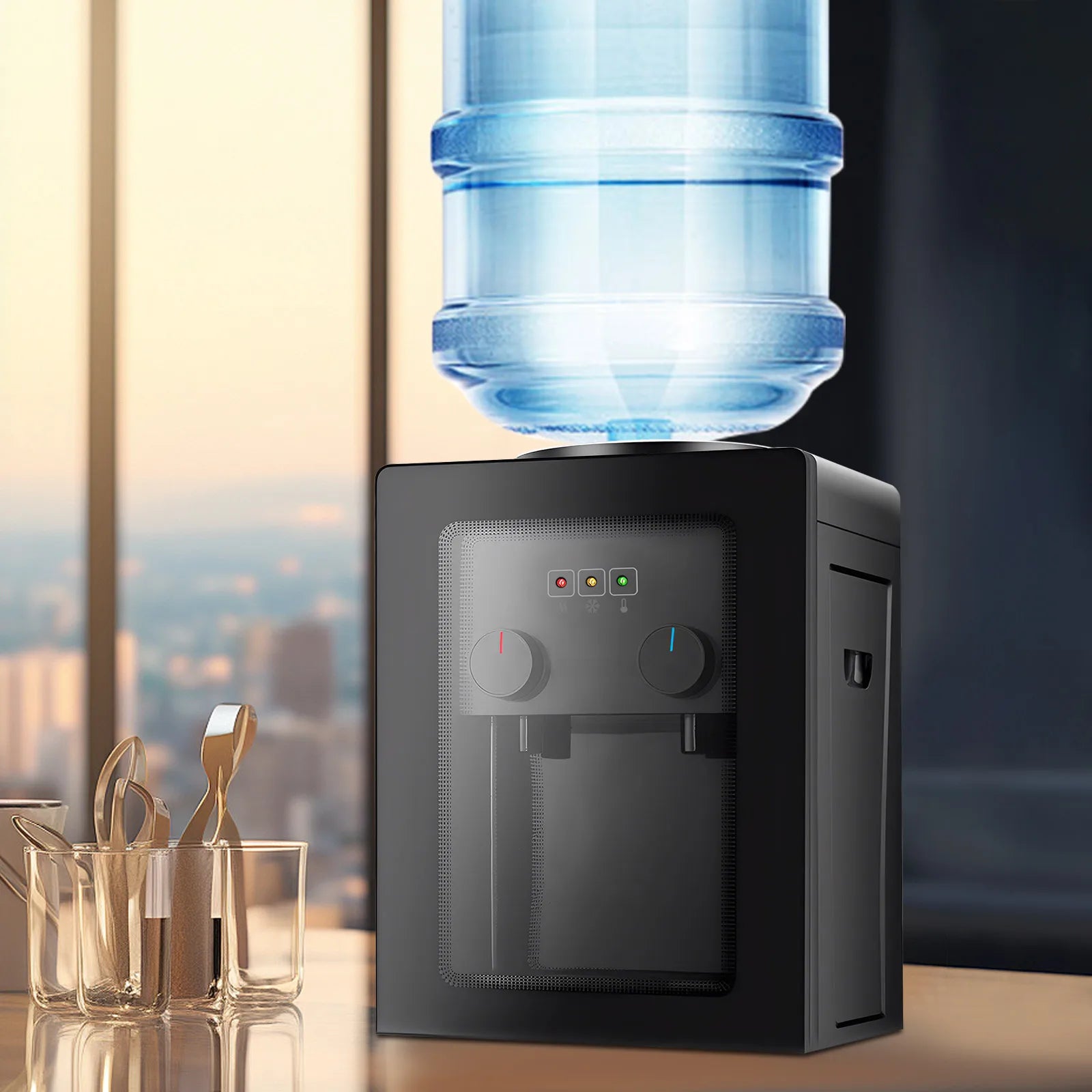550W Portable Electric Hot and Cold Water Dispenser with Food-Grade Stainless Steel Inner Liner for Multiple Buckets