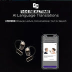 UYUXIO Real Time Translation Wireless Earbuds with 144 Language OWS LCD Touch Screen Earphone AI Language Headphone for Business
