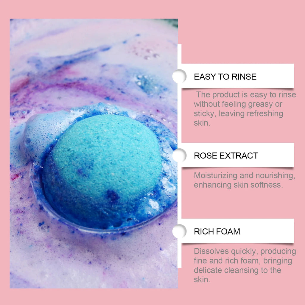OceAura Bath Bubble Balls Soft Smooth Clean Body Care Moisturizing Skin Elasticity Enhanced Shower Products Gift Sets for Woman