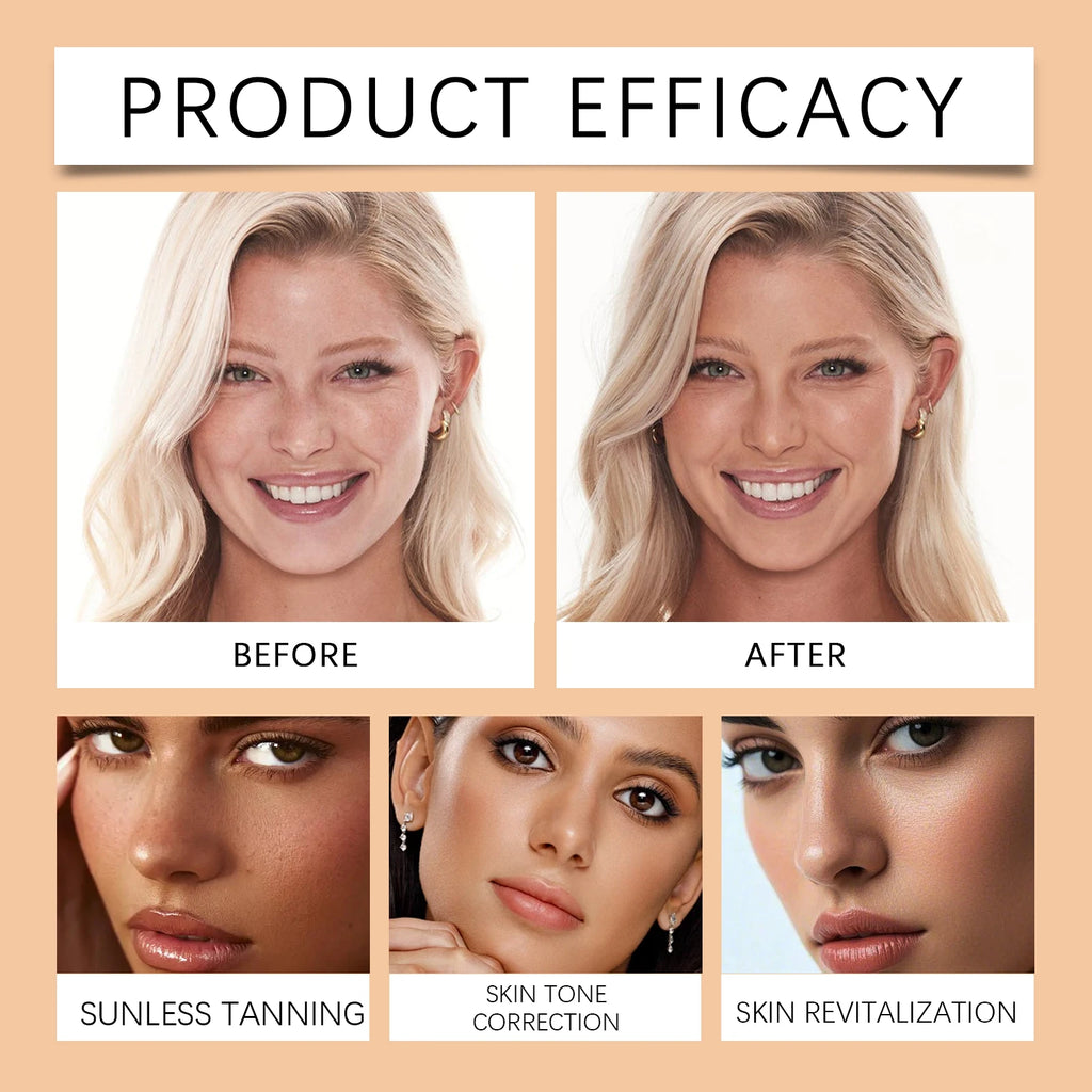 Portable Tanning Capsule Accelerate Natural Bronze Tan Moisturizing & Soothing Even Skin Tone Sunless Self-Tanning Serum