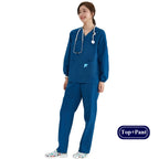 V-neck Medical Uniform Sets for Women Triangle Ring Heather Slim Nursing Outfits Dental Hospital Working Suits 202