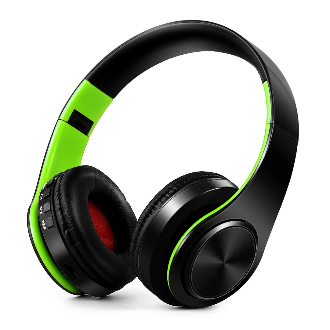 Men Gift Gold Wireless Headphones Bluetooth Earphone Stereo Headset Game with Build-in MIC with Universal for Android and iOS