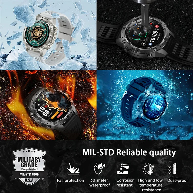 Smart Watch for Men GPS Offline Maps 2G ROM 10ATM Waterproof Heart Rate Diving Skiing Hiking Rugged Durable Smartwatch Men Women
