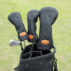 Black Lucky Poker Design  High Quality Headcovers Embroidery Golf Club Driver Head Fariway Wood  Hybrid Head Covers 3 Wood Headc