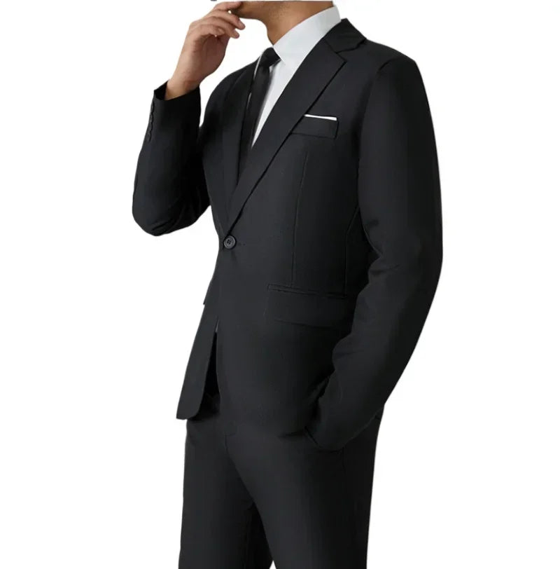 S-8XL Suit Men's Fashion Casual Outdoor (Blazer+ Pants) Gentleman Business Wedding Slim-fit Formal British Style Wedding Suit Main image