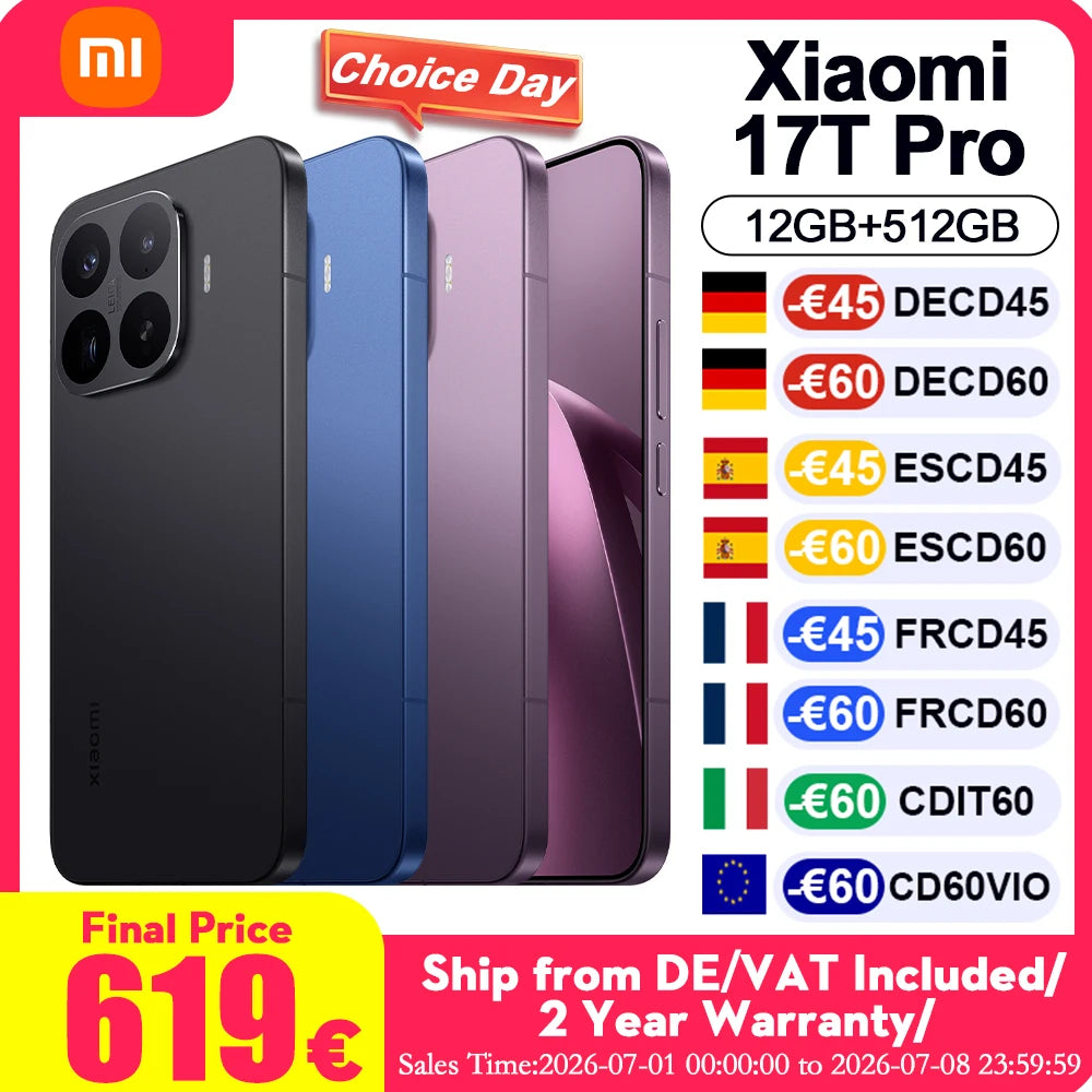 Xiaomi HyperOS Mobile Phone 6.83 "AMOLED Display Leica 5X Telephoto Lens 7000mAh (type) Silicon-carbon Battery Global Version Xiaomi 17T Pro Cellphone Main image