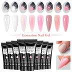 24PCS/Set 20ml Poly Naili Extension Gel  Kit Mini UV Lamp Sealer With Base Top Coat Professional Poly UVNail Gel Kit Starter Kit