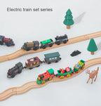New Electric Train Set Compatible with Thomas Wooden Train Track Train Toys For Kids Christmas Birthday Gift