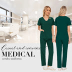 Niaahinn Scrubs Uniforms Sets Wholesale Medical Scrub Stretch Suit Healthcare Nursing Uniform Unisex Surgical Uniforms Woman Men