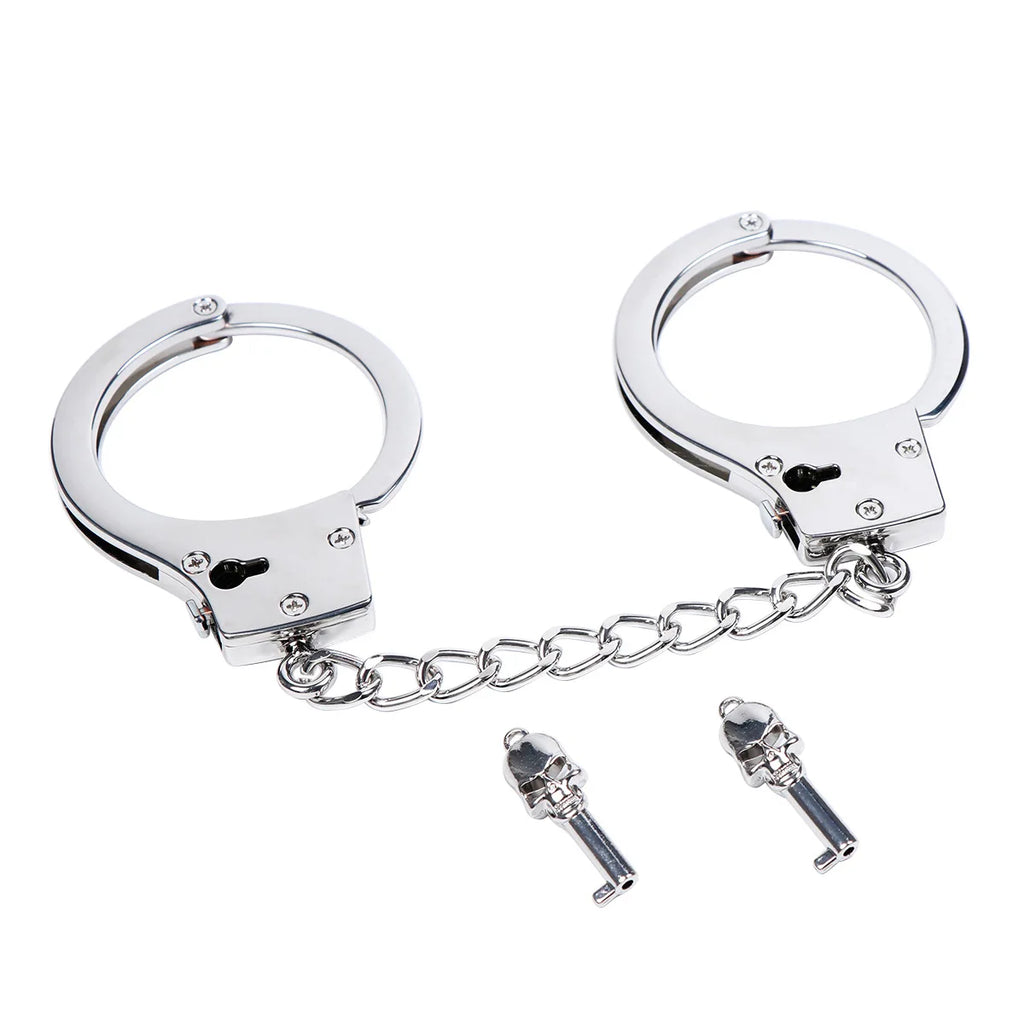 DUTRIEUX Stainless Steel Handcuffs Adjustable Fetish Restraints BDSM Bondage Alloy Lock Hand Ankle Cuffs Set Sex Toys For Couple