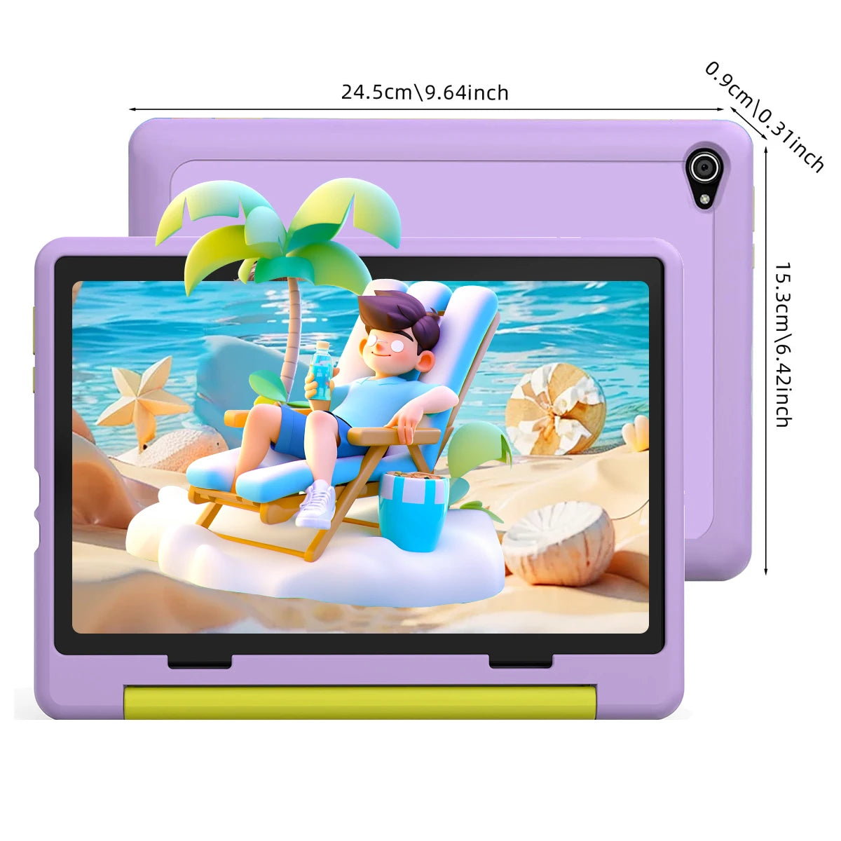Kid Tablet Android 15 Tablet for Kids 10 inch 20GB+64GB 8-Core with Case 1TB TF Expandable for Toddler Children Parental Control
