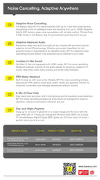 Baseus EP10 Pro ANC Earbuds Wireless Bluetooth 6.0 Earphones 50dB Realtime Adaptive Headphones 6 Mic Hi-Res LDAC IP55  Ear buds