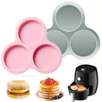 Cavity Air Fryer Egg Mold Silicone Mold for Air Fryer Round Shape Cupcake Nonstick Silicone Muffin Hamburger Pan DIY Cooking