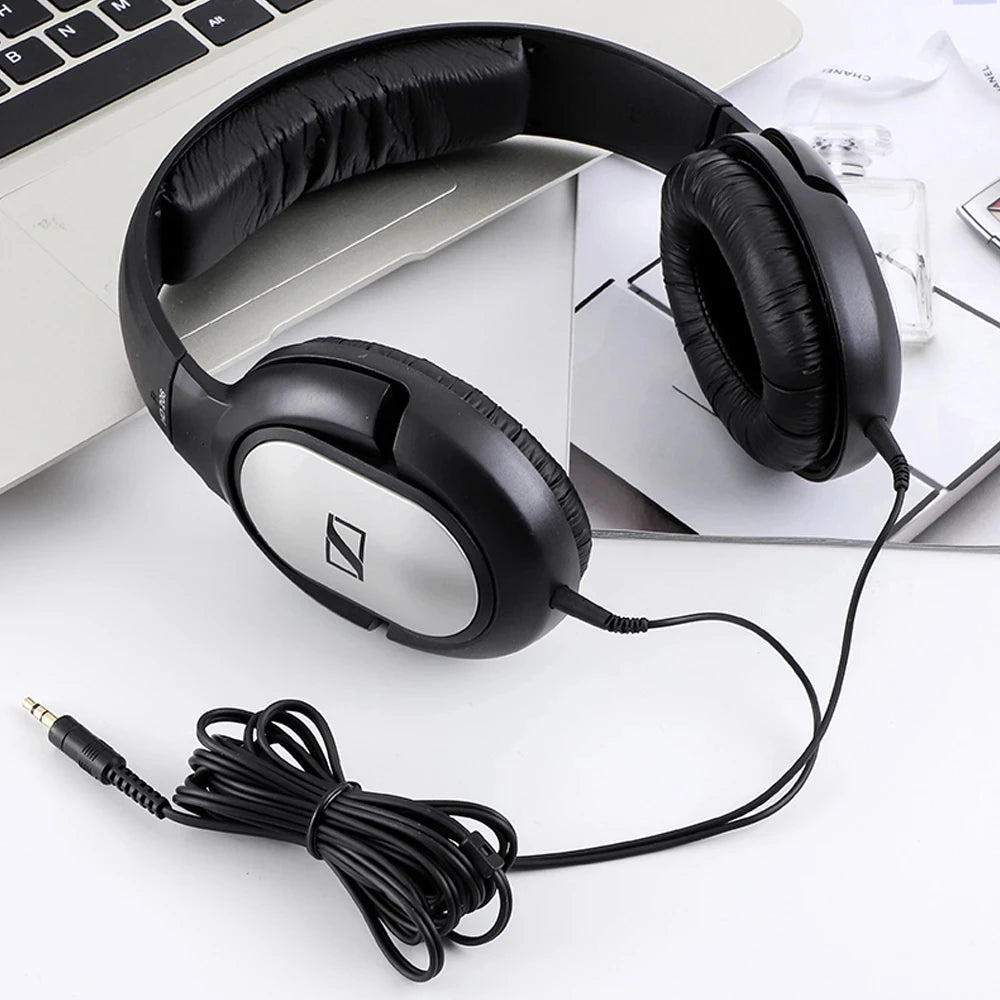 Sennheiser HD206 Over-Ear Wired HiFi Drivers Stereo Bass Audiophile Headphones Original Noise-Canceling Monitoring Headset