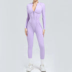 Women's Tracksuit Gym Workout Sports Clothes Outfit Zipper Jumpsuit Yoga Fitness Overalls Set Open Back Bodysuits Suit for Women