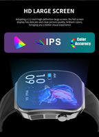 LIGE New 2.2-inch 3D Curved Screen Smart Watch With LED Light Thermometer Health Monitor Smartwatch BT Call Sports Fitness Watch
