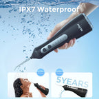 SEJOY Portable Electric Water Flosser Irrigator Dental Teeth Whitening strips 350ML Tank 5 Modes 5 Jet Tips For Home Travel