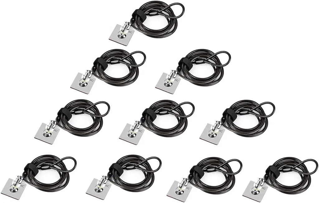 10-Pack Laptop Security Cable Lock with Combination, Anti-Theft for PC Monitor Tablet