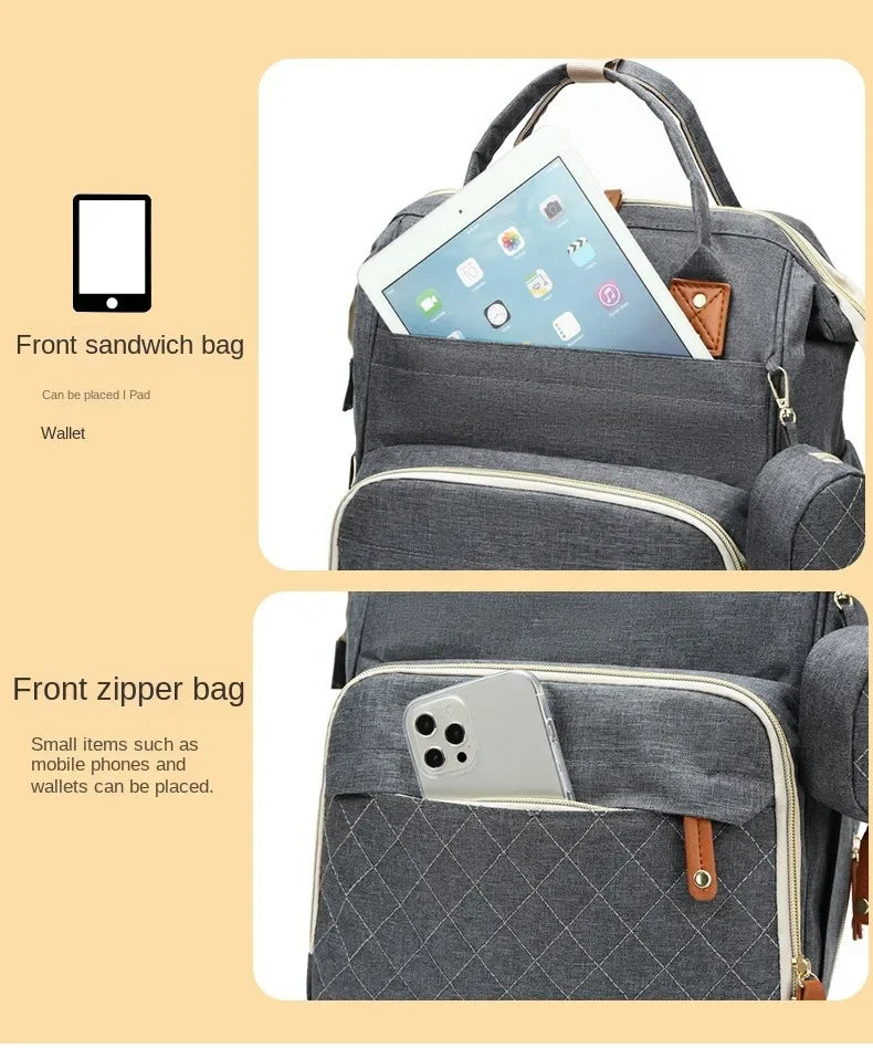 USB Mummy Bag Diaper Bag Baby Care Large Capacity Mom Backpack Mummy Maternity Wet Bags Waterproof Baby Pregnant Nappy Backpack