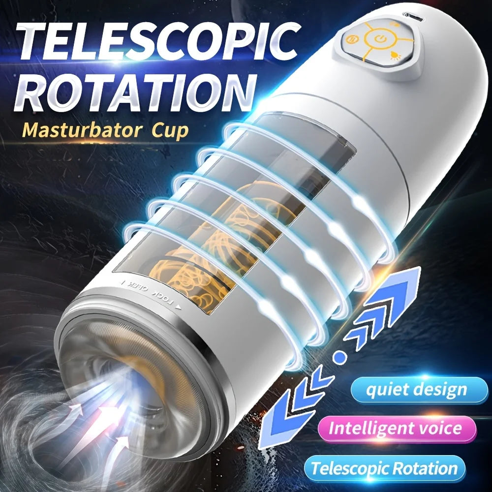 7 Thrusting & Vibrating Stimulation Modes Male Masturbator Cup Mens Realistic 3D Sleeve for Male Masturbation Penis Training 18+