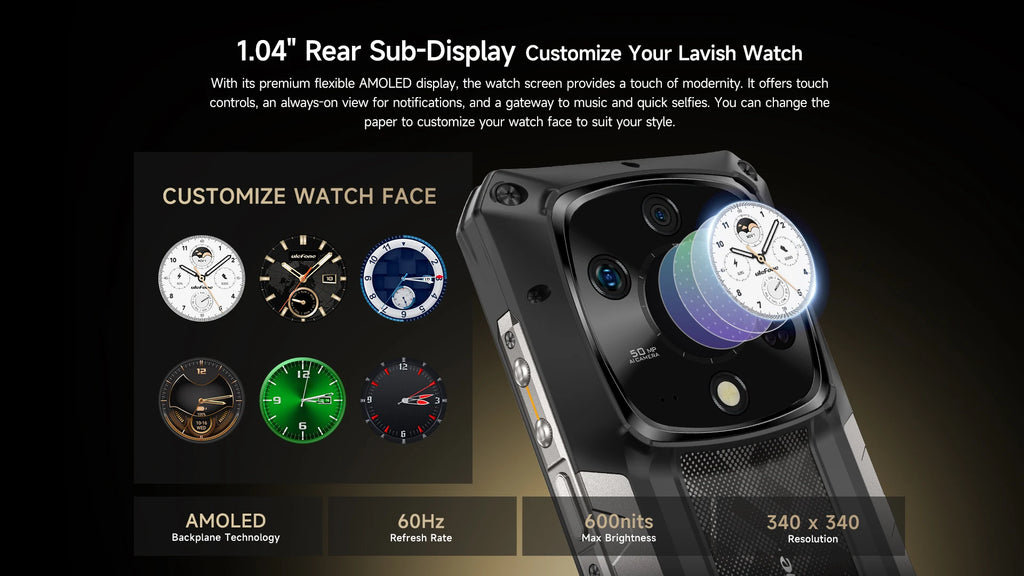 Ulefone Armor 28 Pro 5G AI Rugged Phone 6.67”AMOLED 64MP Smartphone 120W MTK Dimensity 7300 10600mAh 512GB ROM Mobile phone