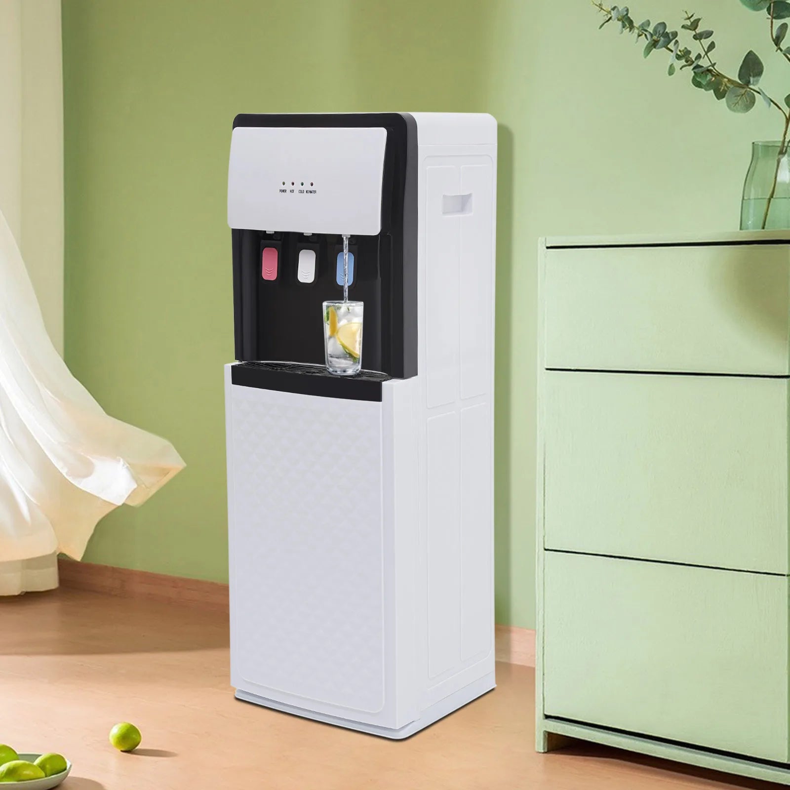 Modern White Bottom Loading Water Dispenser Hot/Cold Water Cooler Dispenser with Anti-Scalding Design for Offices Homes Gyms Main image